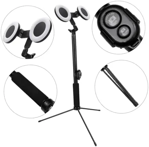 Abaodam 3 pcs Cellphone Selfie lamp Fill Light Mobile Phone Selfie lamp Mobile Phone LED Ring lamp Selfie Light Tripod Cellphone Tripod Selfie Stick Tripod Bracket Fall to The Ground - Image 8
