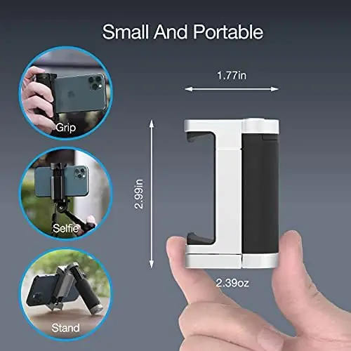 Just Mobile ShutterGrip 2 Secure Camera Handle Holder Removable Bluetooth Remote Clicker/Remote, FaceTime Zoom Stand, Selfie Stick/Tripod for iPhone Android Silver+ Pink (2 PCS Pack) - Image 7