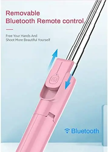 n/a 4 in 1 Wireless Bluetooth Selfie Stick LED Ring Light Extendable Handheld Monopod Live Tripod for Smartphone - Image 8