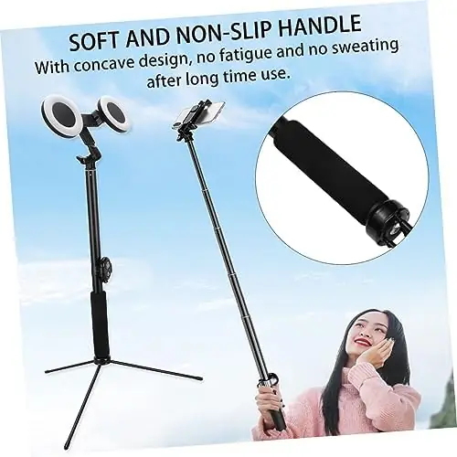 Abaodam 3 pcs Cellphone Selfie lamp Fill Light Mobile Phone Selfie lamp Mobile Phone LED Ring lamp Selfie Light Tripod Cellphone Tripod Selfie Stick Tripod Bracket Fall to The Ground - Image 9