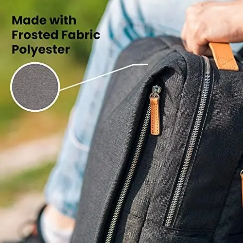 Nordace Siena Smart Backpack with USB Charging - 15.6 Inch Laptop Backpack, 19L Daily Backpack for Travel, Everyday, or Work (Black) - Image 4