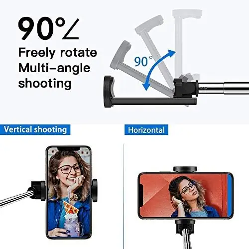 JHWSX Selfie Stick Tripod, Extendable Selfie Stick with Remote, Compatible with Phone - Image 4