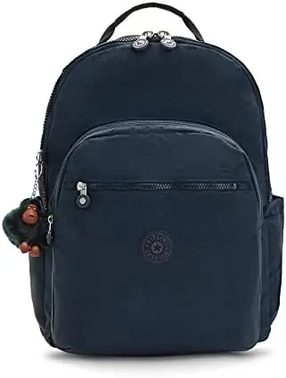 Kipling Women's Seoul Extra Large 17” Laptop Backpack, Durable, Roomy with Padded Shoulder Straps, Bag, True Blue Tonal 2, 13.5" L x 18.25" H x 7.75" D