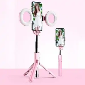 n/a 4 in 1 Wireless Bluetooth Selfie Stick LED Ring Light Extendable Handheld Monopod Live Tripod for Smartphone